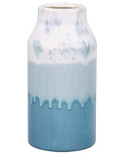 Kukkamaljakko kivitavara sininen/valkoinen 26 cm CHAMAIZI Kukkamaljakko kivitavara sininen/valkoinen 26 cm CHAMAIZI