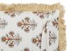 Coussin décoratif avec motif floral en coton 45 x 45 cm blanc OMORIKA_838959