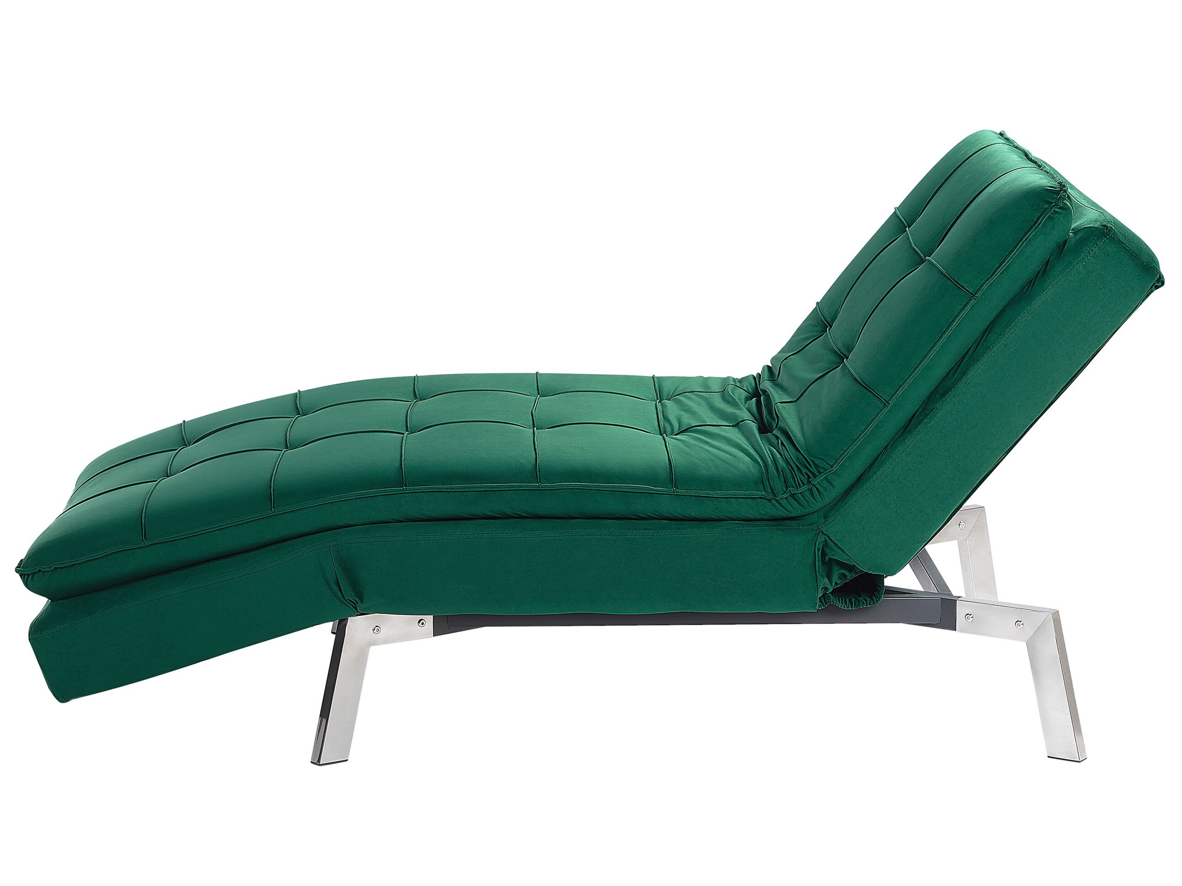 Velvet Chaise Lounge Emerald Green LOIRET Beliani.co.uk