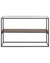 Glass Top Console Table Dark Wood and Black TAOS_825583