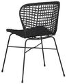 Conjunto de 2 sillas de comedor de ratán negro ELFROS_759979