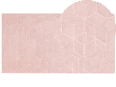 Kunstfellteppich Kaninchen rosa 80 x 150 cm Shaggy THATTA
