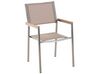 Gartenmöbel Set Crashglas 180 x 90 cm 6Sitzer Stühle Textilbespannung beige  GROSSETO_731504