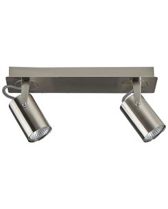 Kattovalaisin 2 polttimoa metalli hopea KLIP