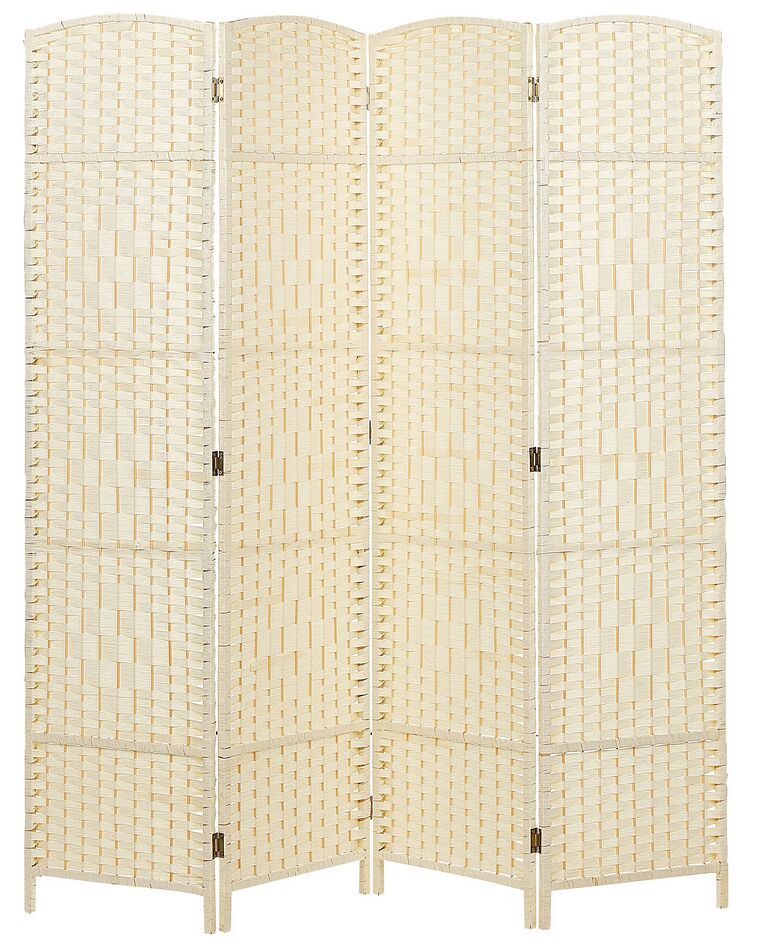 Fällbar rumsavdelare 4 paneler 178 x 163 cm beige LAPPAGO_874000