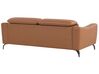 Conjunto de sofás reclináveis de 4 lugares em pele castanha dourada NARWIK_720651