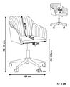 Krzesło biurowe regulowane welurowe beżowoszare VENICE_868459