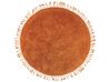 Round Cotton Shaggy Area Rug ⌀ 140 cm Orange BITLIS_837865
