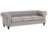 Conjunto de sofás 4 lugares em tecido cinzento claro CHESTERFIELD_797135