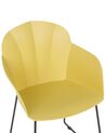 Spisebordsstol gul PP/sort metal sæt af 2 SYLVA_783913