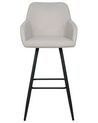 Conjunto de 2 sillas de bar de terciopelo gris pardo CASMALIA_898960