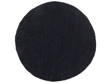 Shaggy Round Area Rug ⌀ 140 cm Black DEMRE