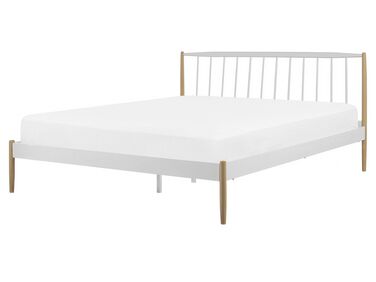 Kovová posteľ 160 x 200 cm biela MAURS