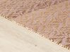 Teppich Baumwolle beige / rosa geometrisches Muster 140 x 200 cm Kurzflor GERZE_853509