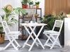Table et 2 chaises de jardin blanches en bois FIJI_764347