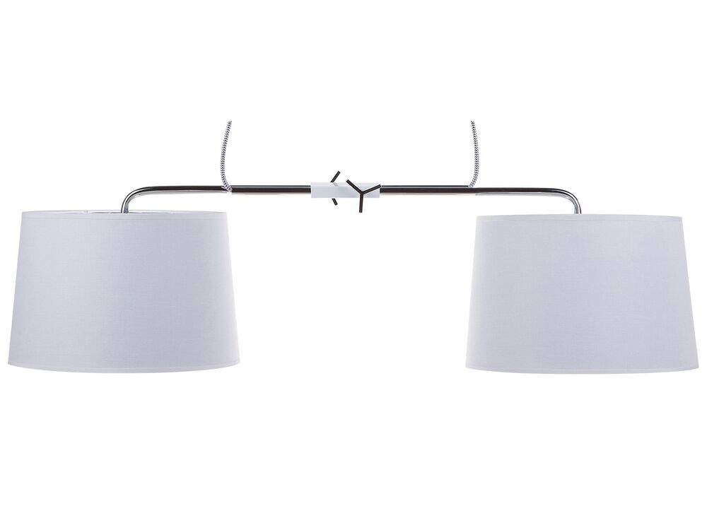 2 Light Pendant Lamp White FUCINO Beliani co uk