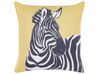 Set of 2 Decorative Cushions Zebra Motif 45 x 45 cm Yellow MANKETTI_854475