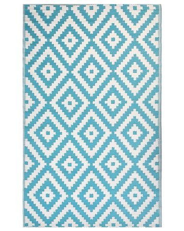 Tapis extérieur bleu motif losanges 120 x 180 cm HAPUR
