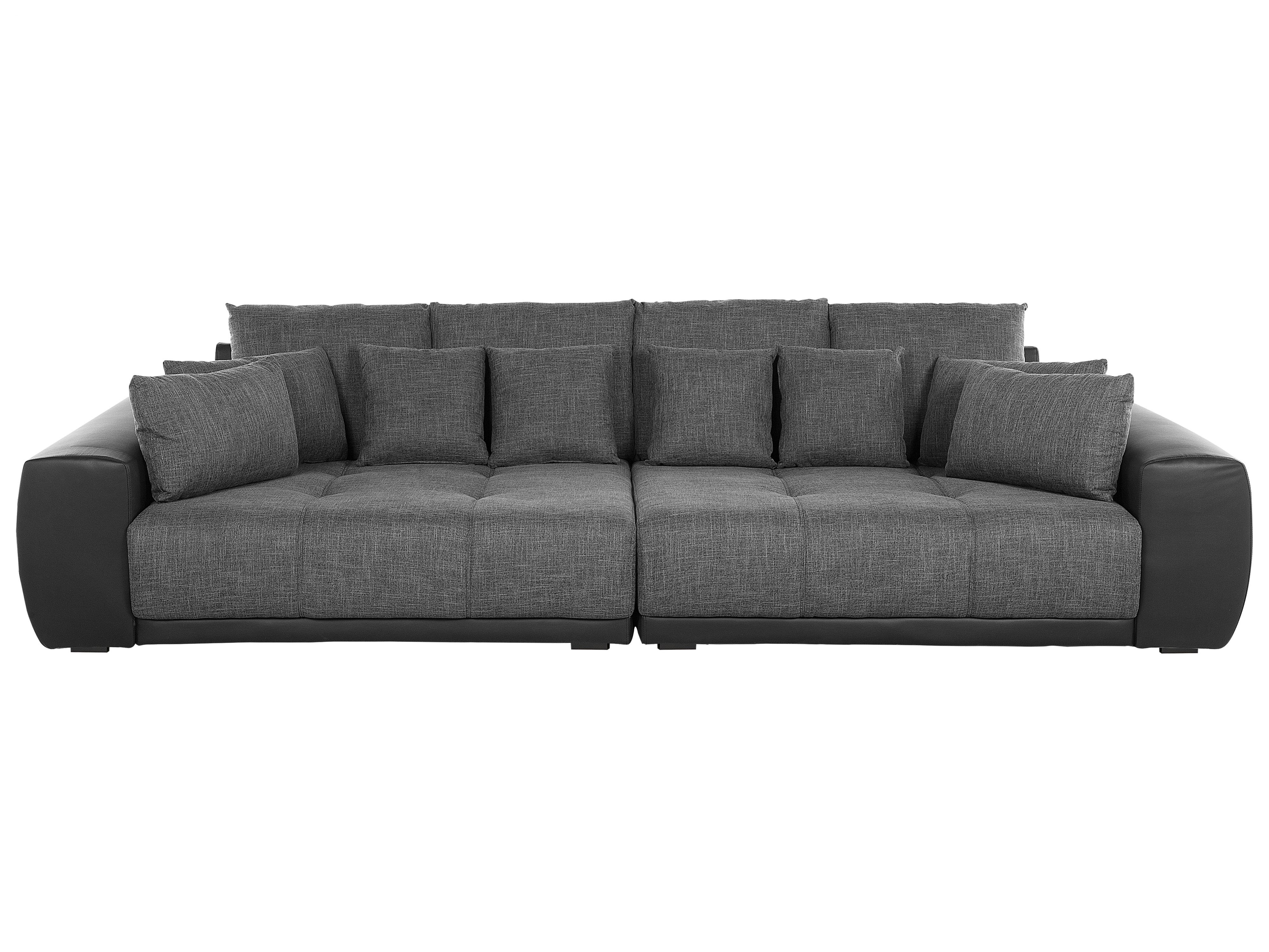4 Seater Fabric Sofa Dark Grey and Black TORPO_733401