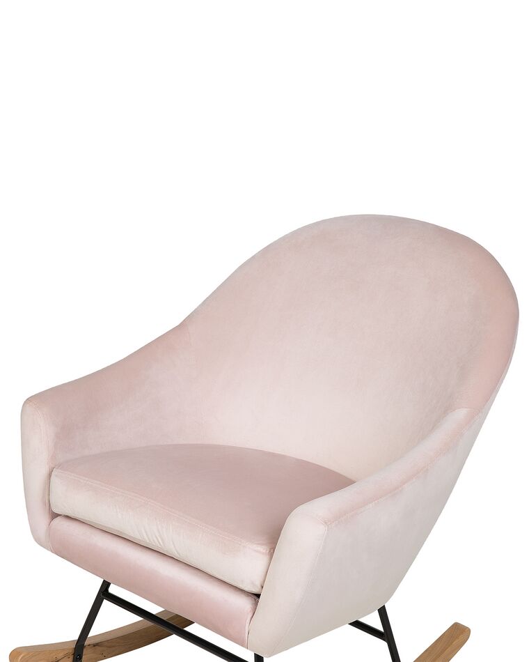 Velvet Rocking Chair Pink OXIE Beliani.co.uk