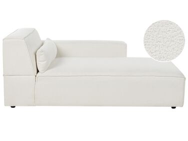 Left Hand Boucle Chaise Lounge White HELLNAR