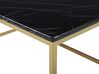 Tavolino da caffè effetto marmo nero e oro 100 x 60 cm DELANO_791621