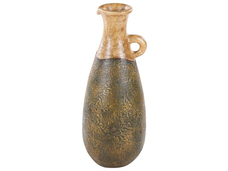 Terracotta dekorativ vase 50 cm grøn og guld MARONEJA_850819