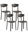 Sada 4 jídelních židlí plastových černých VIESTE_809140