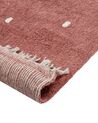 Cotton Area Rug Dotted 140 x 200 cm Light Red ASTAF_908040