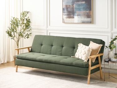 Fabric Sofa Bed Green TJORN