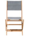Lot de 2 chaises de jardin pliantes en bois et tissu gris foncé CESANA_716849