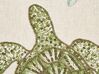Coussin en lin à motif de tortue beige 45 x 45 cm ALGAE_893078