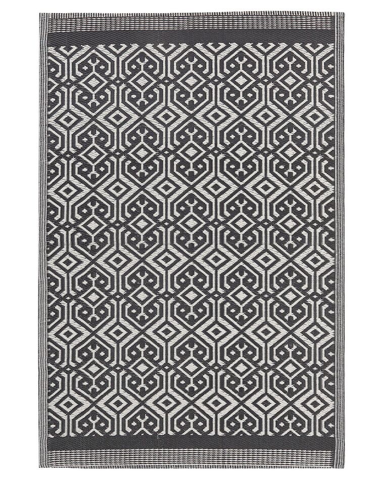 Outdoor Teppich schwarz 120 x 180 cm geometrisches Muster BARMER_786049