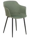 Set of 2 Fabric Dining Chairs Dark Green ELIM_883822