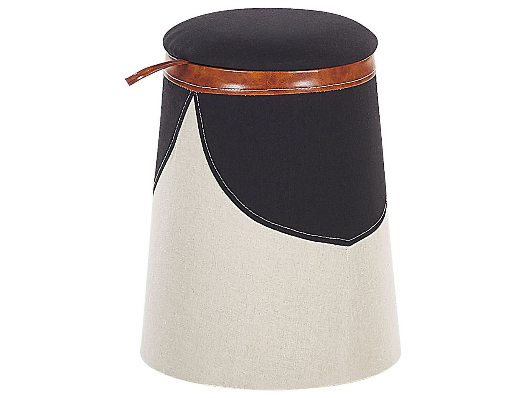 Pouf mit Stauraum beige ø 33 cm APACHE | Beliani.de