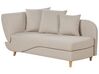 Left Hand Fabric Chaise Lounge with Storage Beige MERI II_881249