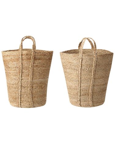 Set of 2 Jute Baskets Natural ORNACH