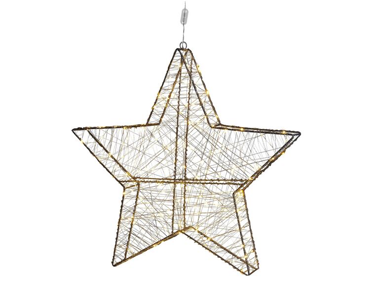 Venkovní závěsná hvězda s LED osvětlením 58 cm stříbrná KURULA_812485