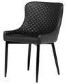 Set of 2 Dining Chairs Faux Leather Black SOLANO_703295