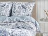Parure de lit motif floral blanc et bleu 155 x 220 cm BALLARD_803071