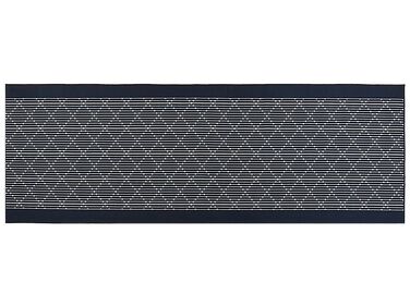Teppich marineblau 70 x 200 cm geometrisches Muster Kurzflor CHARVAD