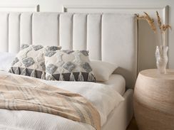 Koristetyyny puuvilla beige/harmaa tuftattu 45 x 45 cm ALOCASIA