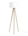 Lampada da pavimento bianco e legno chiaro 304 cm NITRA_876887