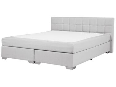 Světle šedá čalouněná kontinentální postel 180x200 cm ADMIRAL
