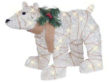 Vonkajšia LED dekorácia medveď 34 cm biela SIVULA