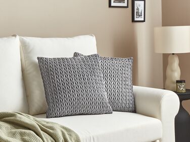 Set of 2 Cushions 45 x 45 cm Grey ECLIPTA