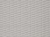 Salon de jardin 4 places en rotin gris clair avec coussins gris foncé MILANO_745295
