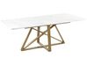 Rozkladací jedálenský stôl s mramorovým efektom 160/200 x 90 cm biela/zlatá MAXIMUS_850395