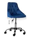 Krzesło biurowe regulowane welurowe niebieskie PARRISH_862757