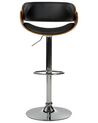 Chaise de bar en bois foncé et cuir PU noir BAKU_732738